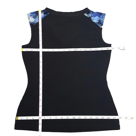 CALVIN KLEIN Sleeveless Floral Mesh Shoulder Top - Picture 4 of 9